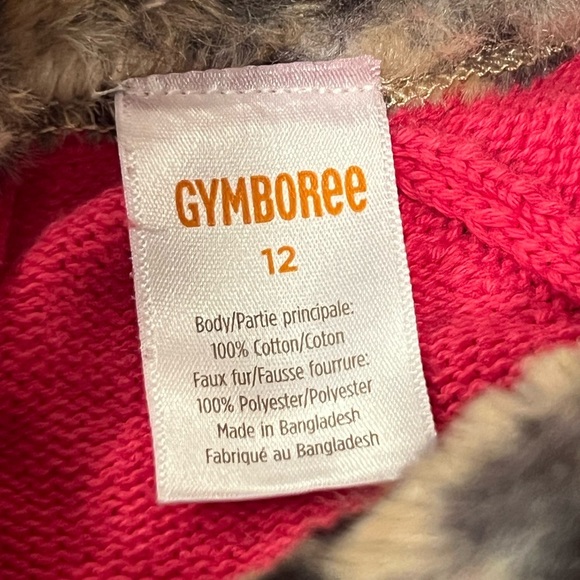 GYMBOREE Chic pink Knit Dress with Faux Fur Details/size 12 - Picture 2 of 6